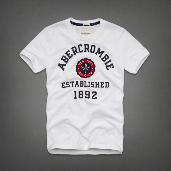 Abercrombie Fitch Hombres De Cuello Redondo Corto Remera AF5380